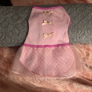 Pink Tutu Dog Dress w/ Bows & Rhinestones - Size S by I See Spot - Adorable!